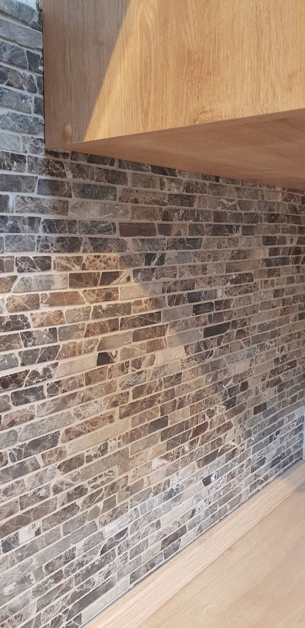 Темная мраморная облицовка Emperador Mosaix ARCH-00043701 - Вид №6