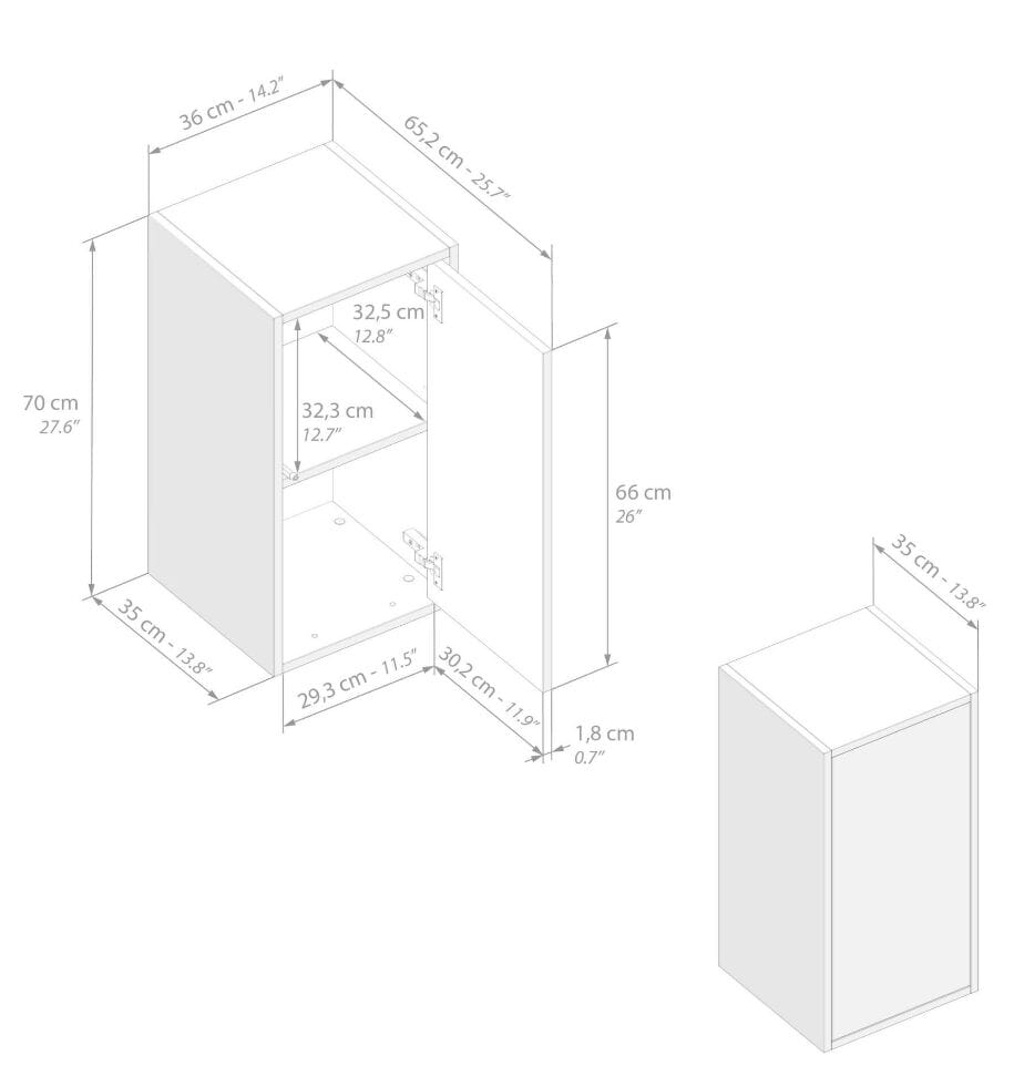 Вертикальный навесной шкаф из меламиновой ткани с дверным полотном Mobili Fiver IACOPO ARCH-00053907 - Вид №21