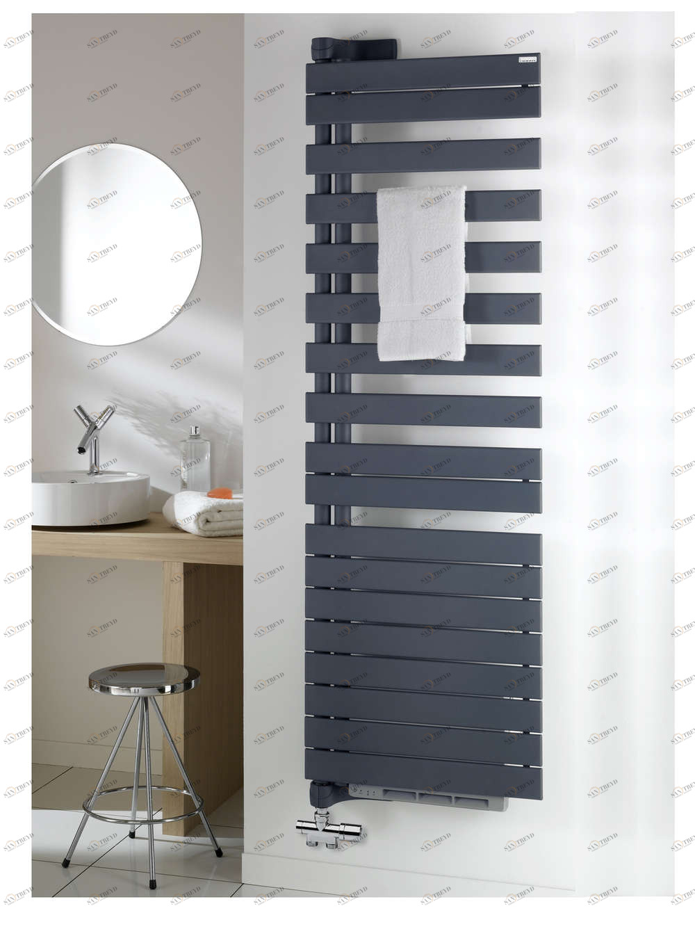 Водяной радиатор XRL128-055IFS Régate Twist +Air, pivot à gauche (Avec soufflant) Acova 1280 