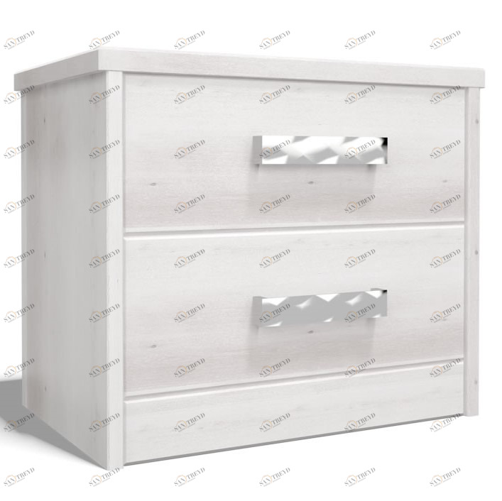 Тумбочка прикроватная белая с 2 ящиками "Парма" DREAMLINE ПАРМА 173438 Белый