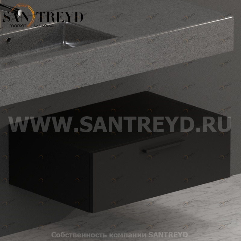 S07024AR2 Тумба с 1 ящиком 70 см черная Globo ARREDO WOOD Италия Ceramica Globo