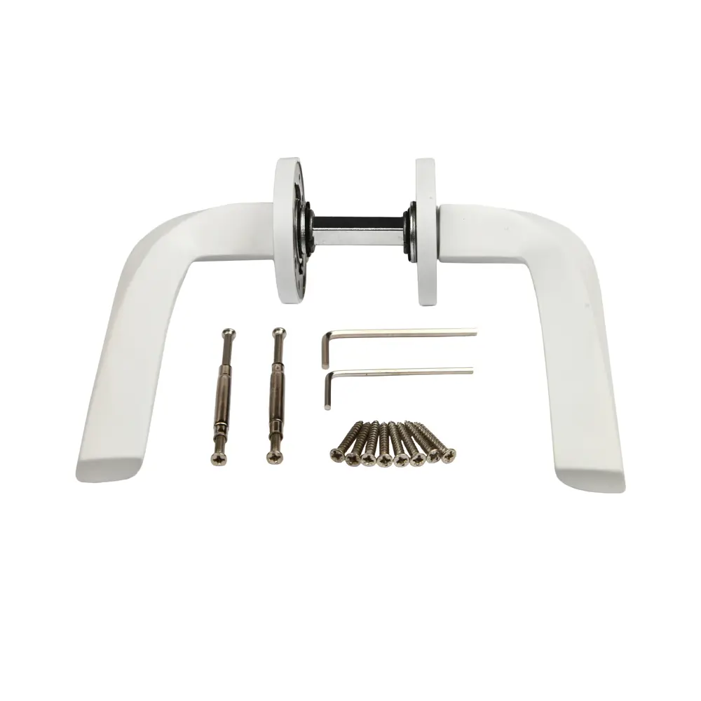 Дверная ручка на розетке KREAFORTA Ая без запирания цвет белый STLM-2006347 - Вид №2