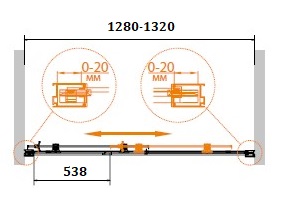 Душевая дверь в проем CEZARES RELAX-BF-1-130-C-Bi - Вид №2