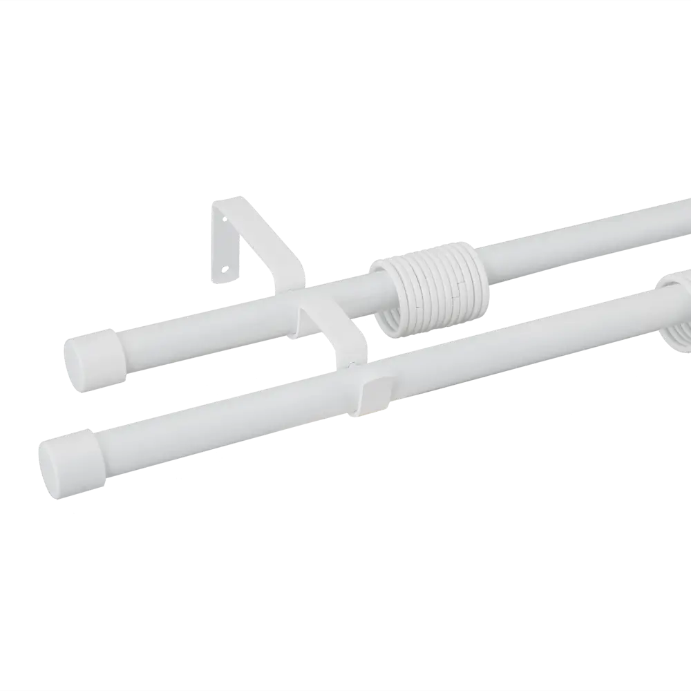 Карниз двухрядный раздвижной 160-320 см металл цвет белый ORBIS STLM-2008590
