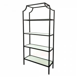 Стеллаж металлический черный со стеклянными полками "Восток" FOR MISS  263947 Черный