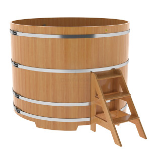 1218 Купель круглая из лиственницы d=1,80х1,4 натуральная премиум Alyarus