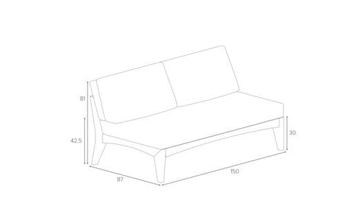 2-местный тканевый садовый диван Royal Botania Zenhit lounge ARCH-00037073 - Вид №8