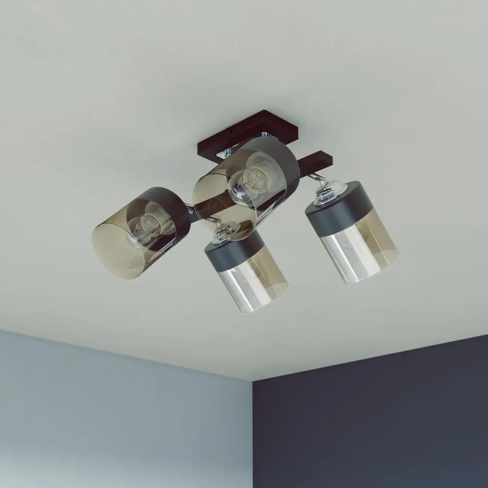 Люстра потолочная KREAFORTA Vereya 4 ламп цвет черный STLM-2118165 - Вид №2