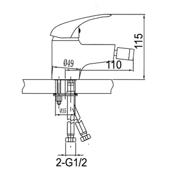 Смеситель для биде San Fonte 2128-H14 2128-H14 11161253 - Вид №1