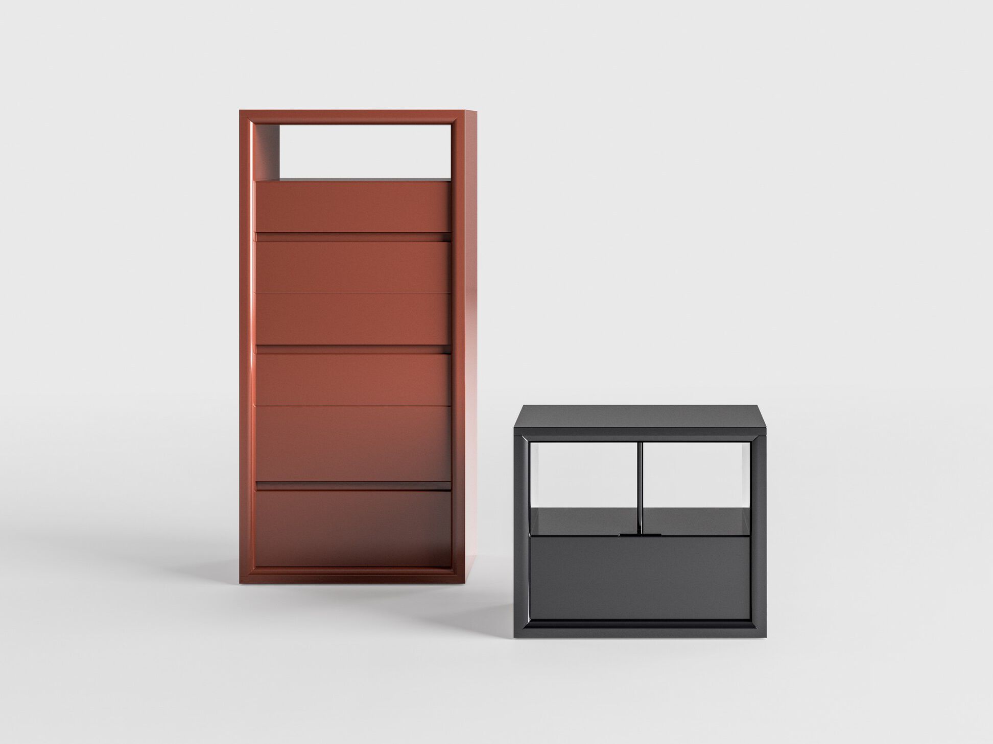 Прямоугольная тумбочка с ящиками CPRN HOMOOD Shapes 2025 ARCH-00107704 - Вид №1