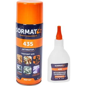 Суперклей - набор для экспресс склеивания Sormat MDF KIT 435 80 гр + 400 мл