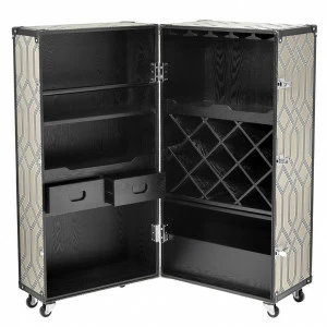 Барный шкаф-сундук на колесах венге Martini Bianco от Eichholtz EICHHOLTZ EICHHOLTZ 060704 Серый