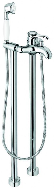 600128BO Напольный смеситель Tiffany с ручным душем для ванной, цвет белый-золото EMMEVI