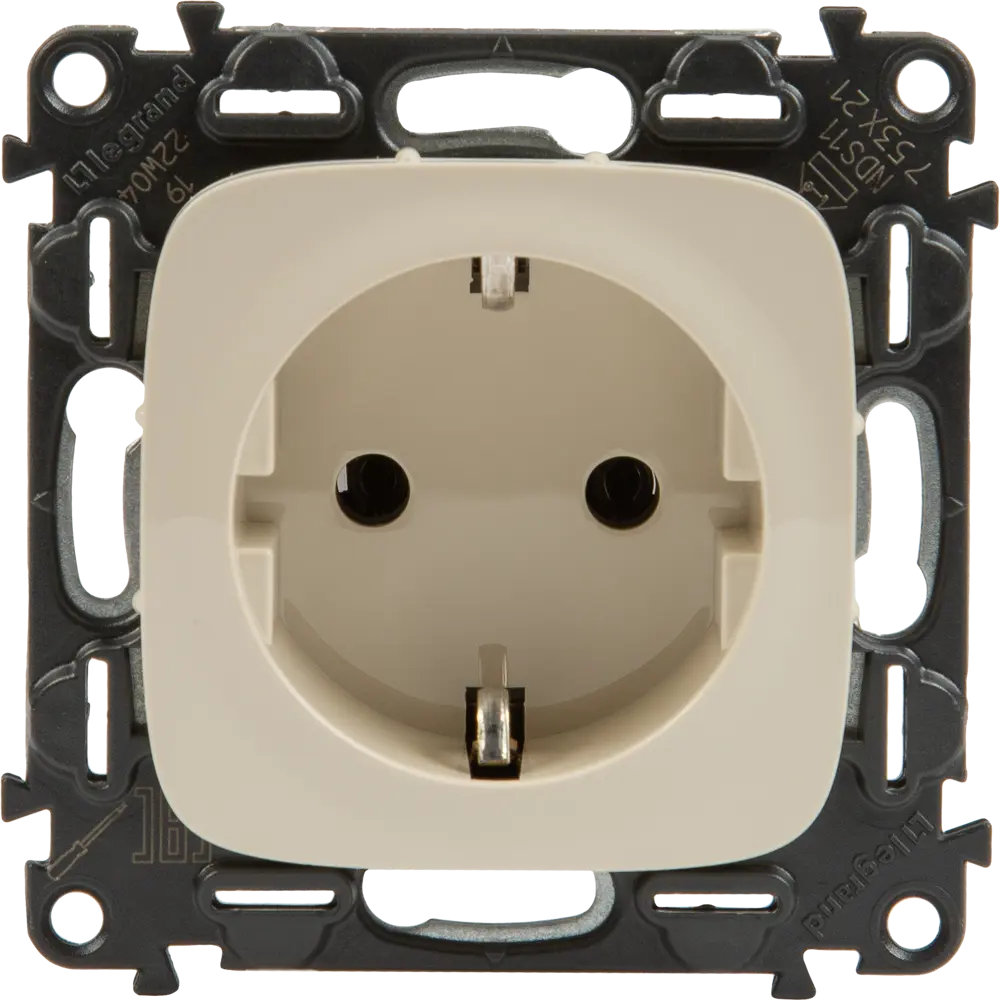 Розетка Legrand Valena Allure 2 контакта с заземлением цвет слоновая кость STLM-2061463