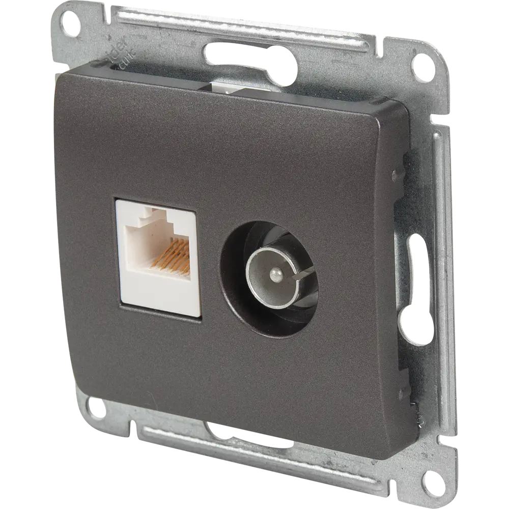 Schneider Electric Glossa — двойная розетка RJ45+TV для скрытого монтажа 84693605 STLM-0053749 - Вид №1