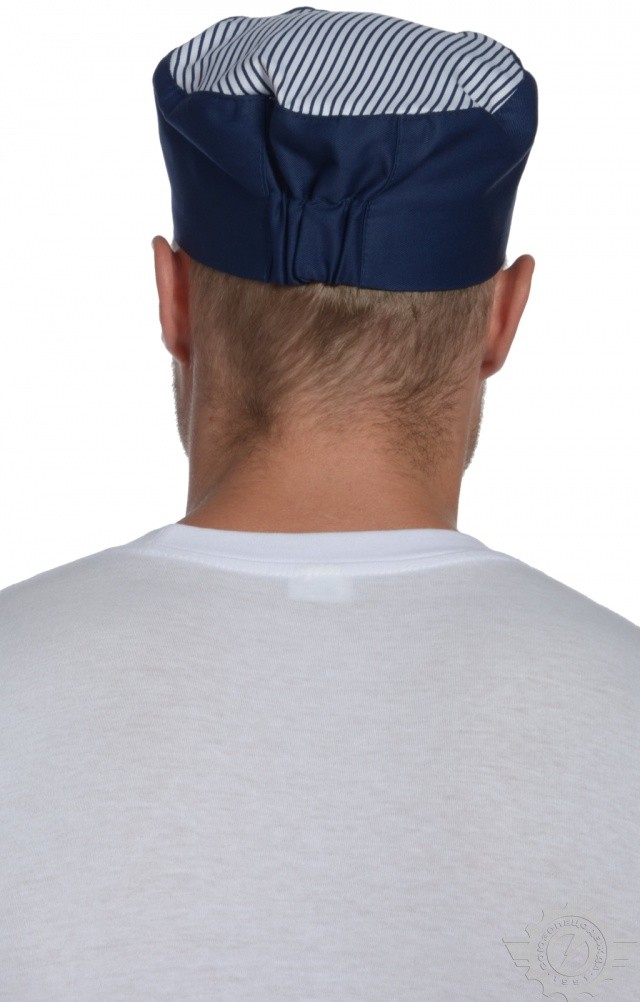 63353 Головной убор "Таблетка" темно-синяя-полоска  Одежда для поваров  размер 55-56 Спецодежда  - Вид №2