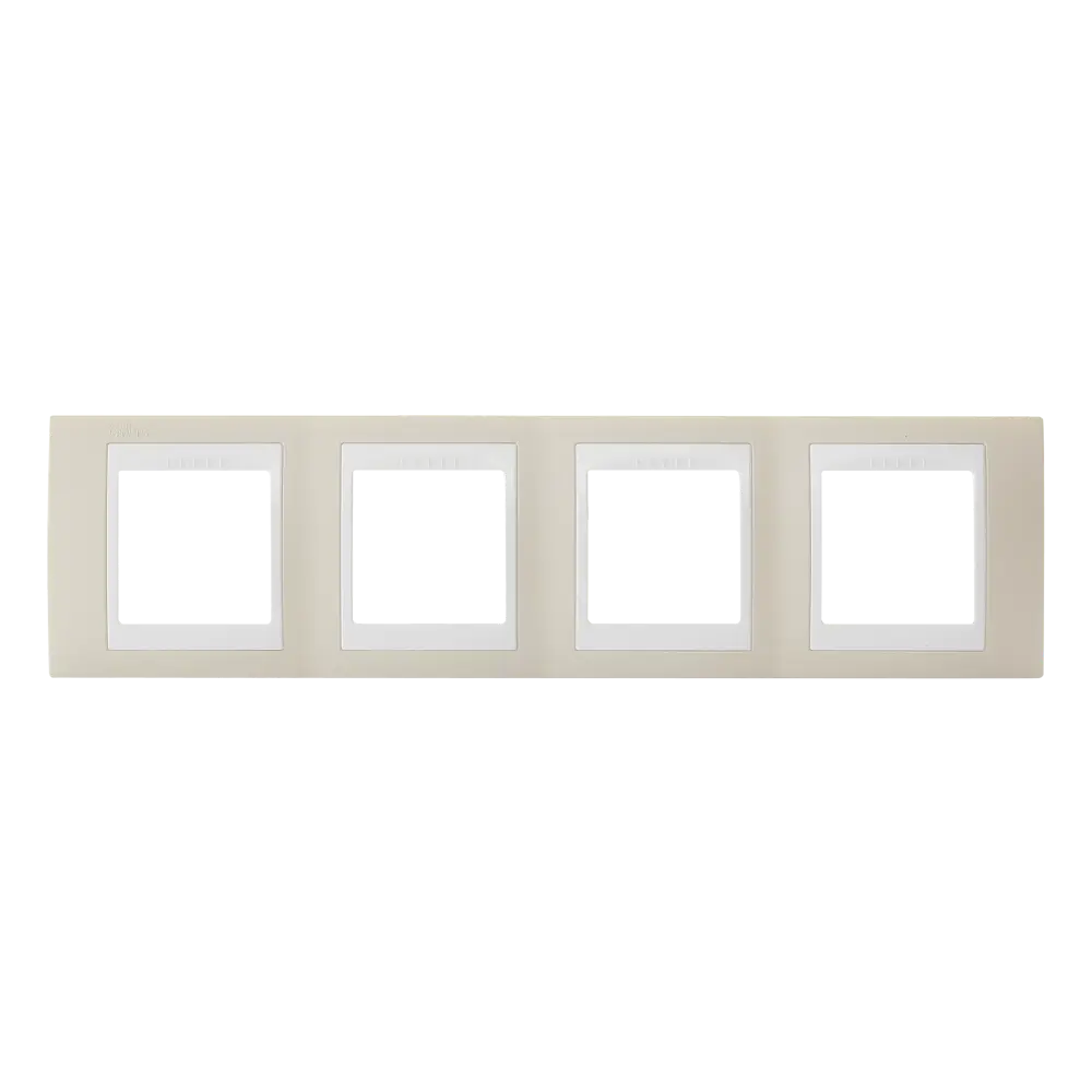Рамка для розеток и выключателей Systeme Electric Unica 4 поста, цвет песчаный/белый STLM-2154412