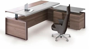 ESTEL GROUP Рабочий стол из дерева и кожи Altagamma