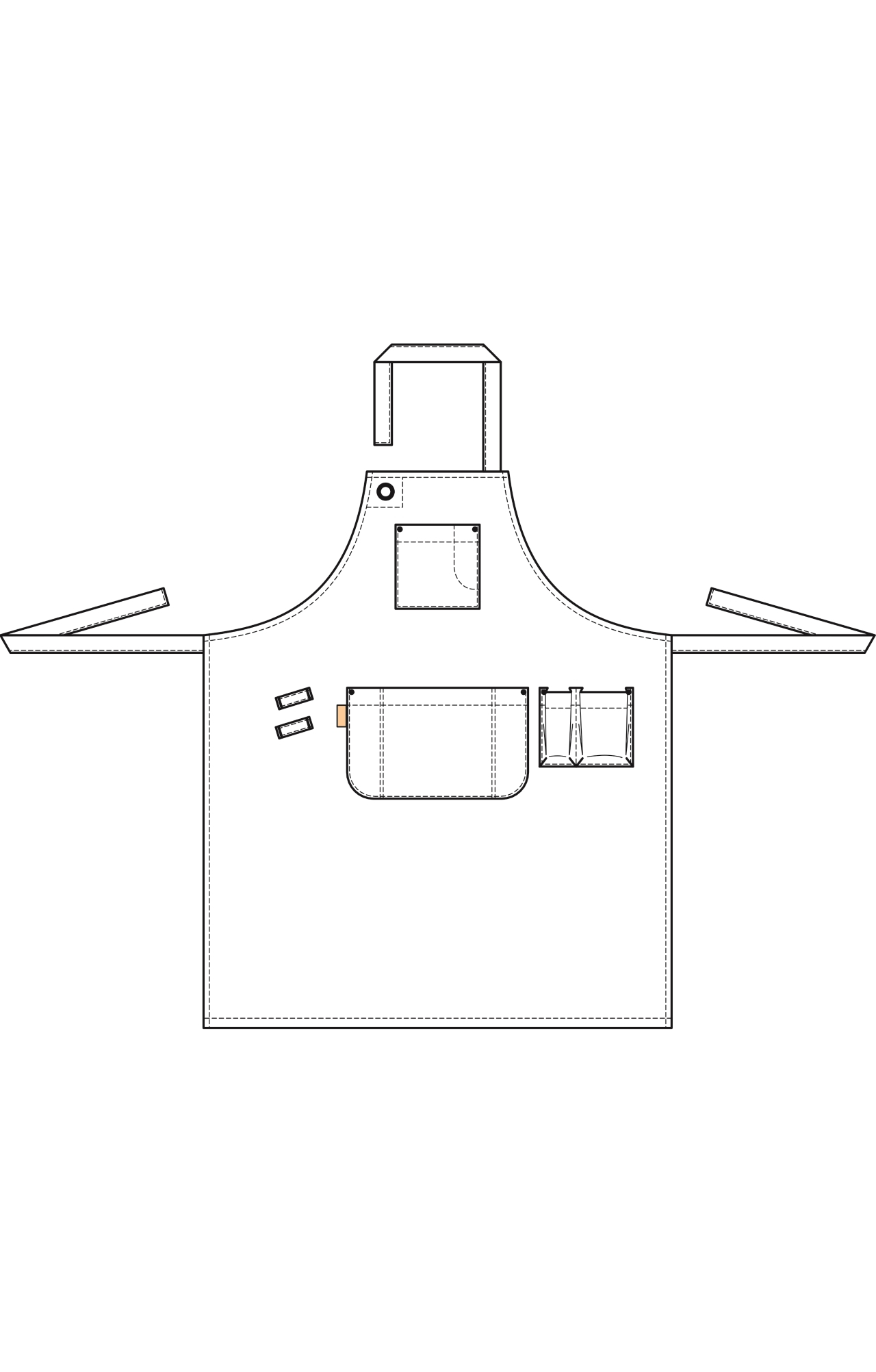 60341 Фартук " DENIM" с нагрудником dark blue (темно-синий) RICON  Одежда для официантов  размер  - Вид №2