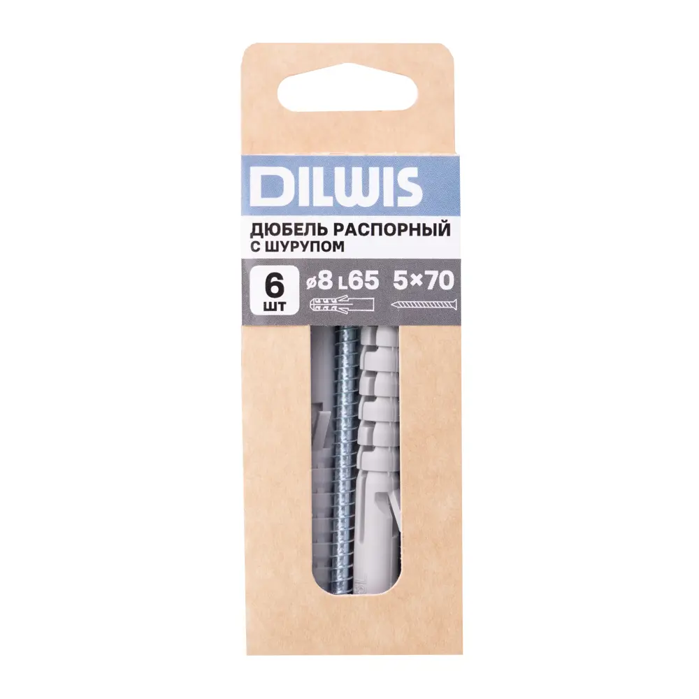 Дюбель распорный нейлоновый Dilwis 8x65мм 6 шт. в комплекте с шурупом STLM-2103156 - Вид №6