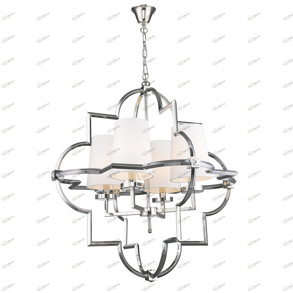 Люстра Mandeville L nickel от Delight Collection белая/никель KM0728P-4L nickel DELIGHT COLLECTION ДИЗАЙНЕРСКИЕ 247058 Белый 