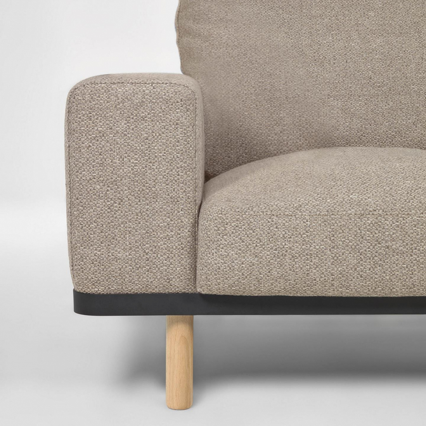 091156 Диван 3-х местный бежевый с натуральными ножками La Forma Noa - Вид №2