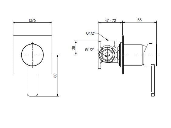 Смеситель для душа из хромированной латуни Bugnatese Morse ARCH-00003349 - Вид №1