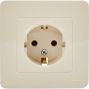 Розетка SYSTEME ELECTRIC Blanca бежевая с заземлением 84500044