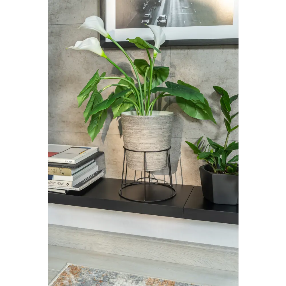 Кашпо Эджес ø18 h11 см v1.5 л керамика чёрный Santreyd STLM-2133545 - Вид №5