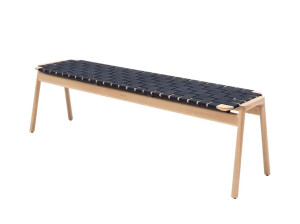 Скамейка из дуба и ткани