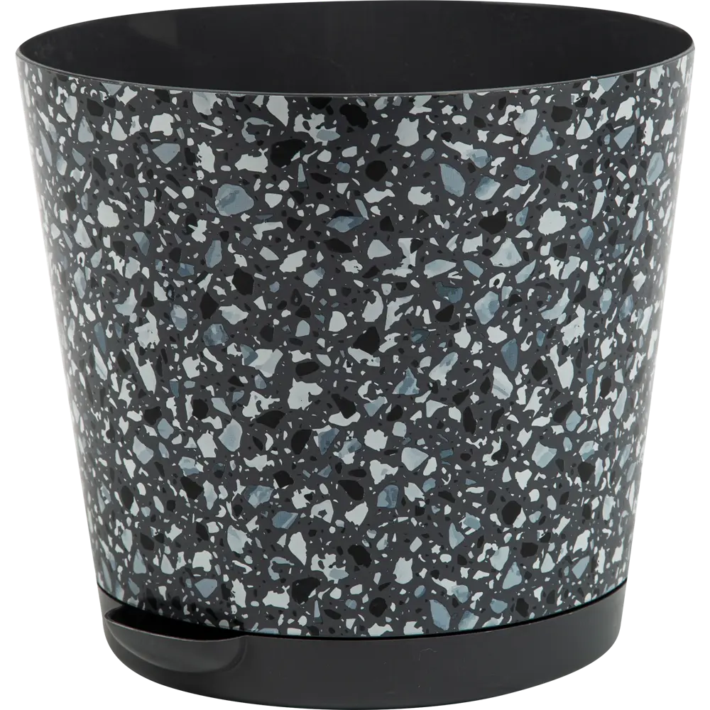 Горшок для цветов Stone Flower ø16 h14.6 см v2 л пластик черный Santreyd STLM-2048121