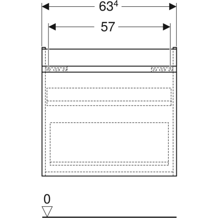 501.904.JK.1 Шкафчик для раковины Geberit Renova Plan, с одним выдвижным ящиком и одним внутренним выдвижным ящиком Geberit  - Вид №48
