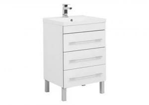 Тумба с раковиной Aquanet Верона NEW 58 белый (напольная 3 ящика)