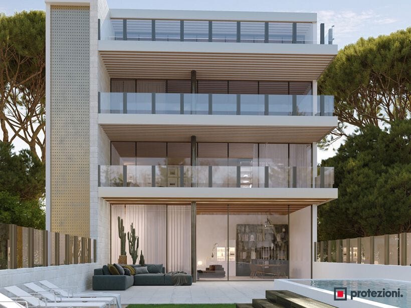 Телескопическая парапет с двумя или тремя панелями с фиксированным защитным стеклом Protezioni парео ARCH-00134631 - Вид №6