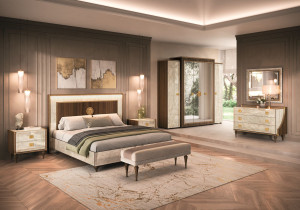 Мягкая скамейка из ткани