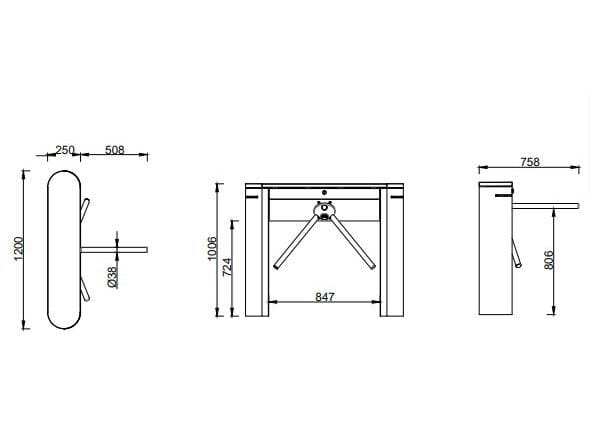 Штатив турникет ASSA ABLOY Entrance Systems ASSA ABLOY TS200 ARCH-00052544 - Вид №2