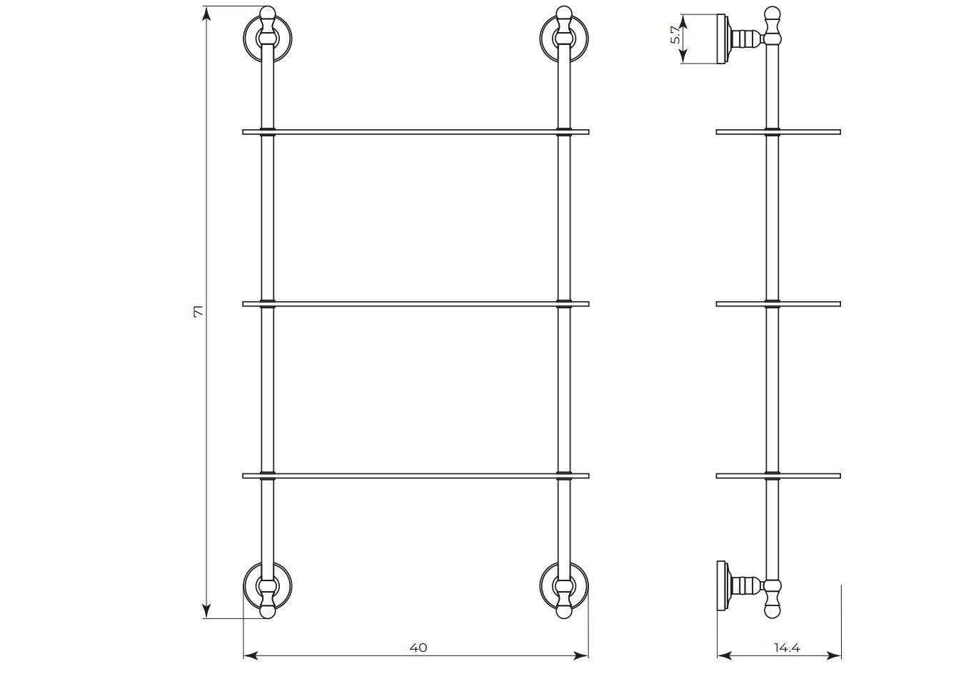 Хрустальная полка для ванной Gaia Mobili Complements ARCH-00122144 - Вид №2
