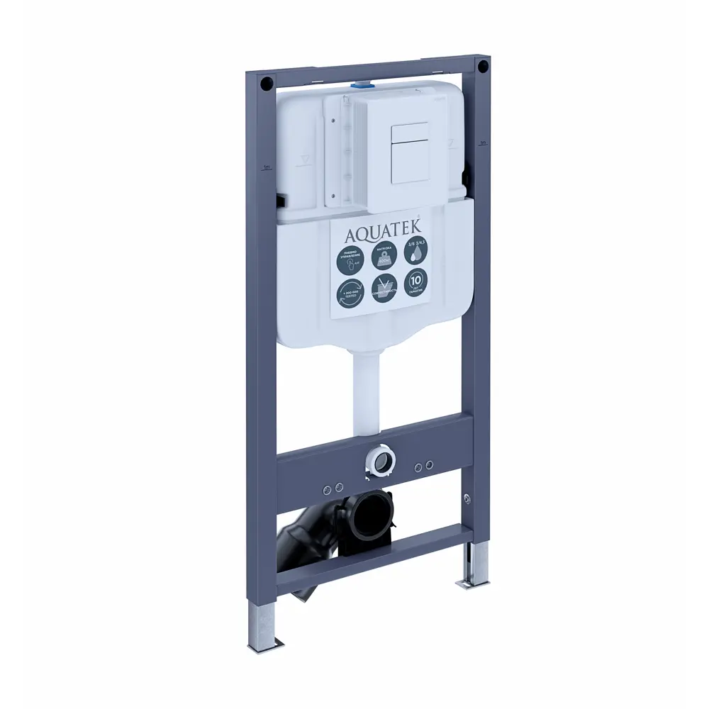 Комплект инсталляции Aquatek Pneumo N 49 с безободковым унитазом Moneron клавиша Aquatek Pnn-0000002 серая Pneumo N49 STLM-2070378 - Вид №1