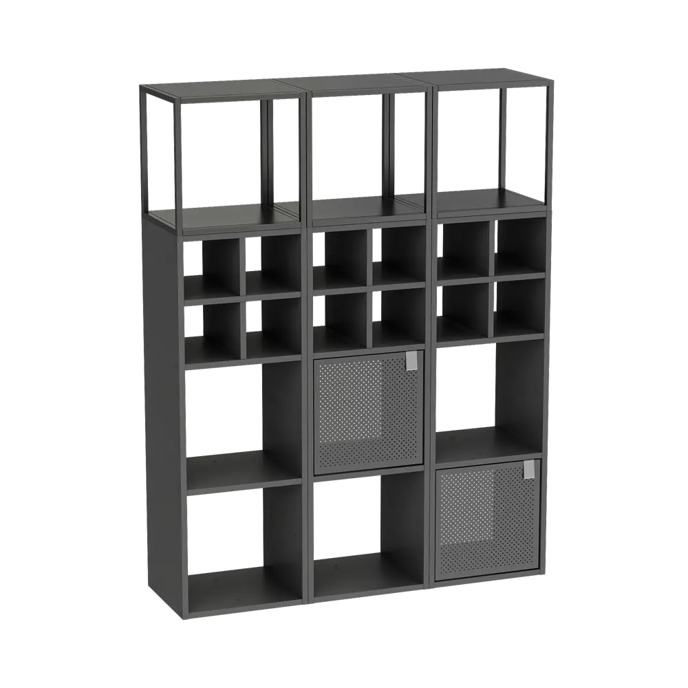 Дверь для стеллажа Spaceo Kub Paris 32x32 см металл цвет черный STLM-2097549 - Вид №3