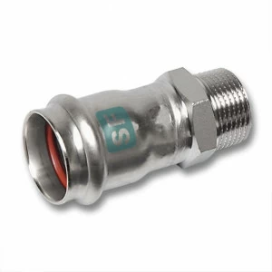 619243G42112 SANHA 19243G пресс.-фит. без силикона ниппель ВПр-НР, нерж.ст. 42x11/2 мм