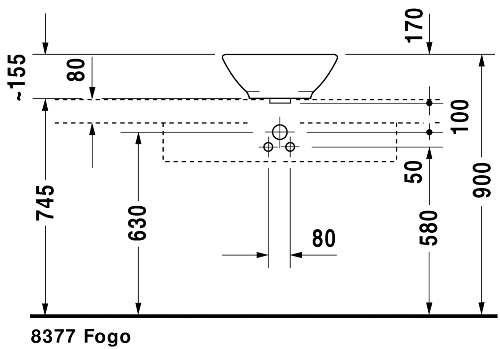 0325420000 Накладная раковина на столешницу  овальная Duravit Bacino - Вид №5