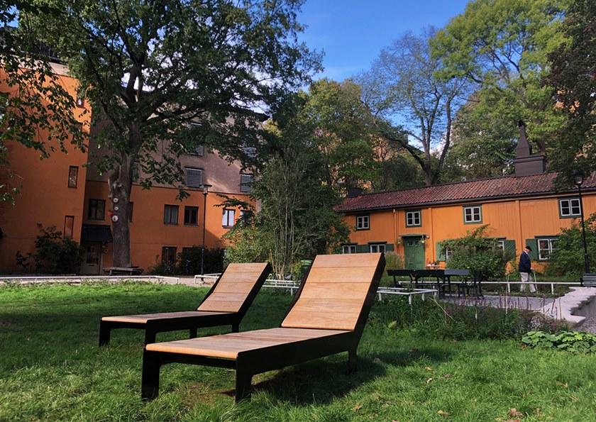 Nola Industrier Садовая кушетка из стали и дерева Low/high U11-58 - Вид №3