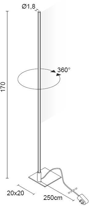 EGOLUCE Регулируемый светодиодный торшер Lancia 3506  - Вид №3