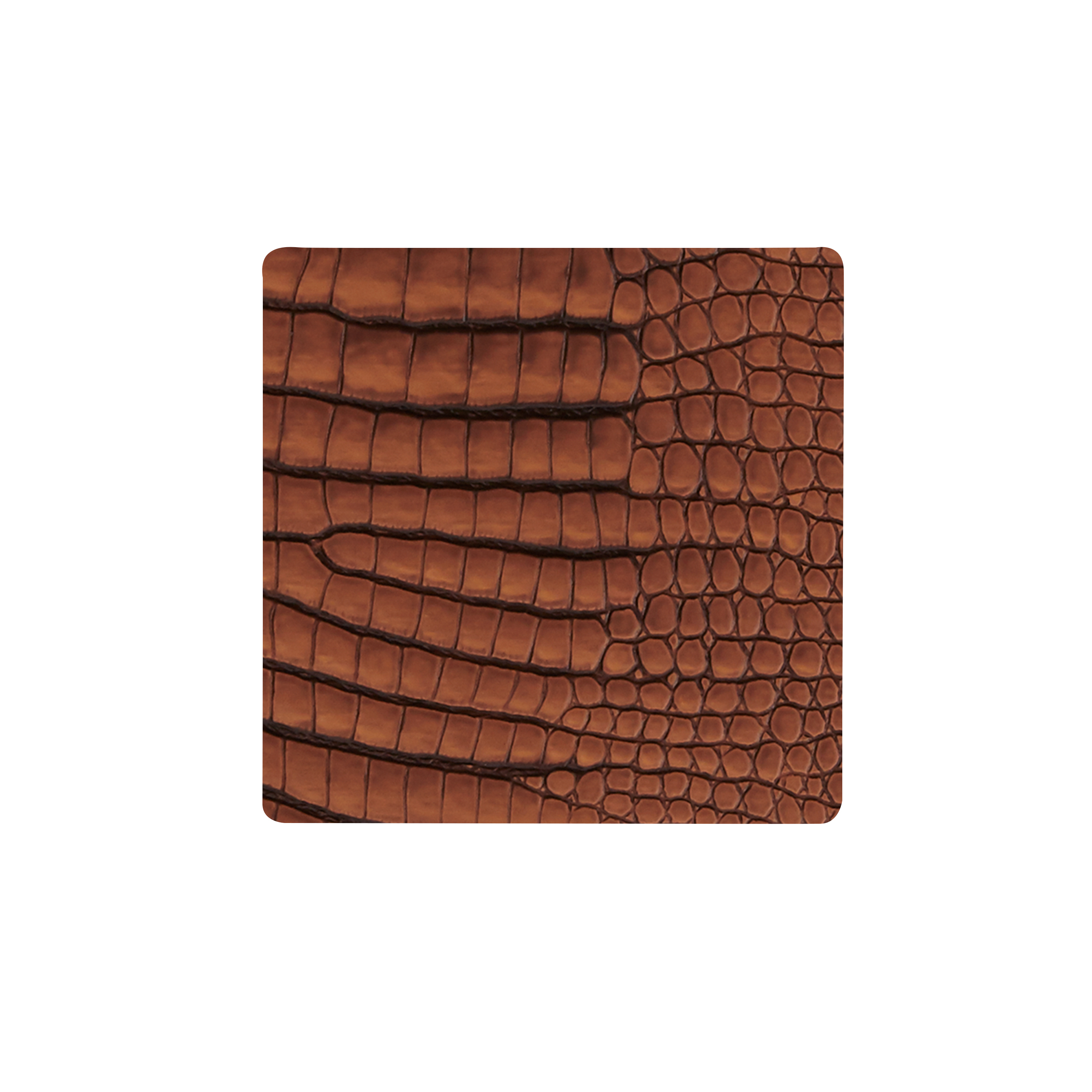 9897 CROCO cognac подстаканник квадратный 10x10 см, толщина 2мм;LIND DNA - Вид №1
