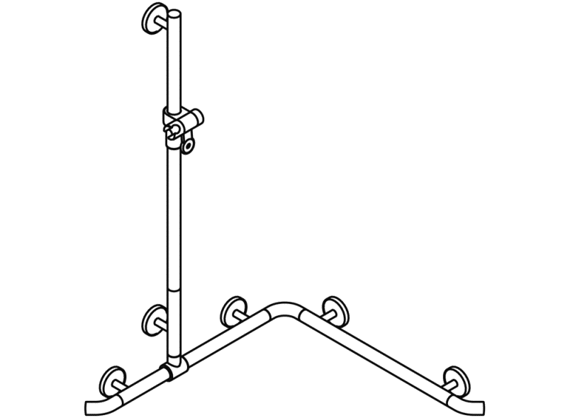 950.35.31054 Поручень для душа с выдвижным держателем для душа теплое прикосновение HEWI Greifen  - Вид №2