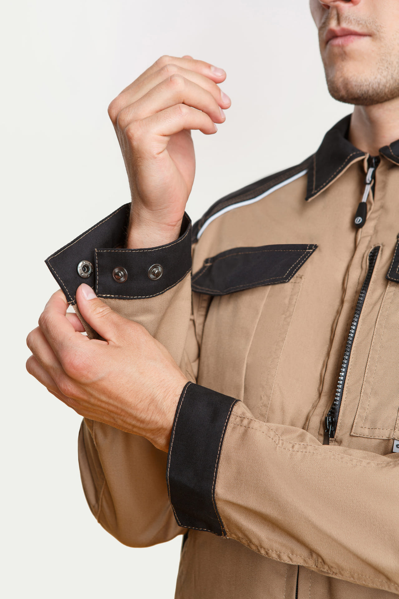 70072 Костюм  NEW бежевый с черным STATUS  Летняя спецодежда  размер 64-66/170-176  - Вид №8