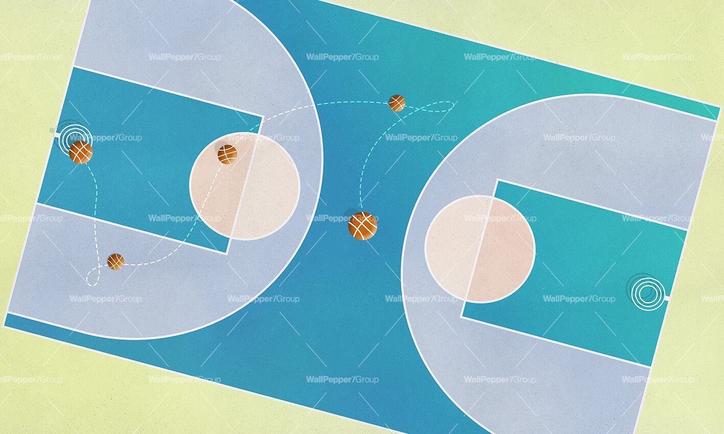 Carta da parati PVC free, eco-friendly, lavabile WallPepper BASKETBALL BALLET ARCH-00110474 - Вид №1