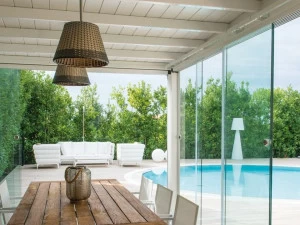 MV Living Копланарные раздвижные французские двери из алюминия и стекла Vetrate paravento