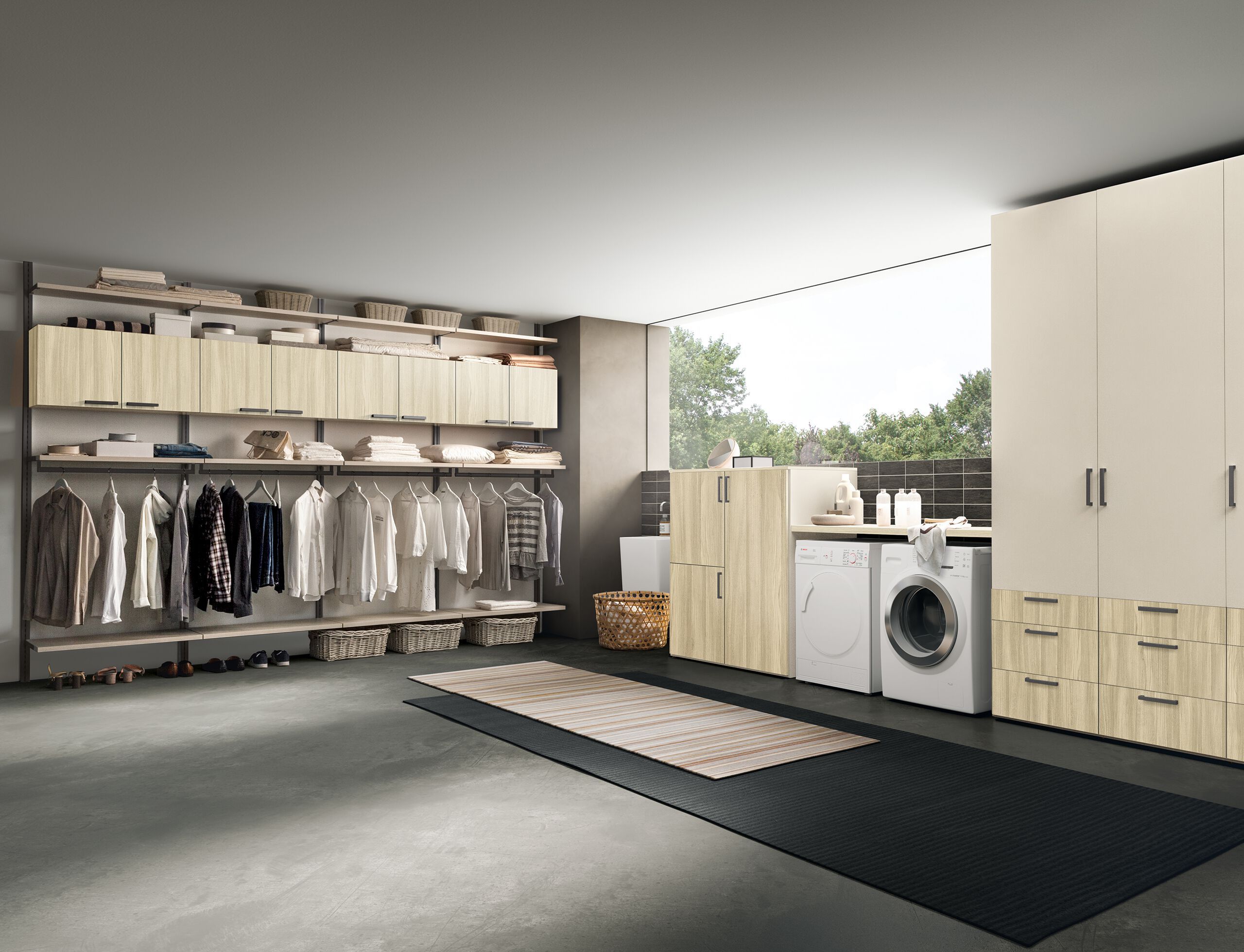 Деревянный секционный шкаф для белья с гладильной доской Adok Intermezzo ARCH-00065487