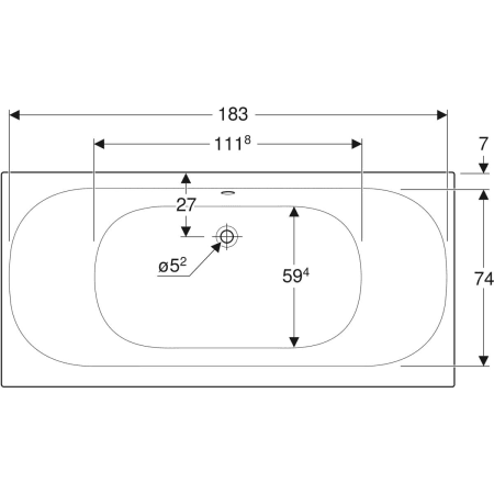 554.045.01.1 Прямоугольная ванна Geberit Soana, с узкими краями, Duo Geberit  - Вид №10